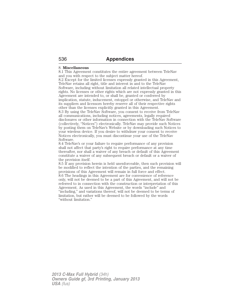 FORD 2013 C-MAX Hybrid v.3 User Manual | Page 537 / 552