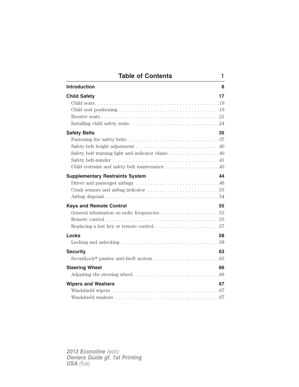 FORD 2013 E-450 v.1 User Manual | 416 pages