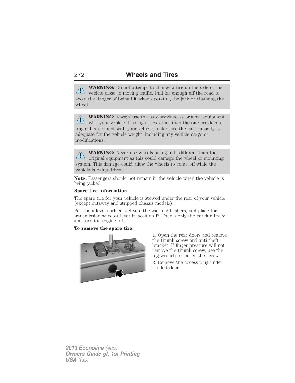 272 wheels and tires | FORD 2013 E-450 v.1 User Manual | Page 272 / 416