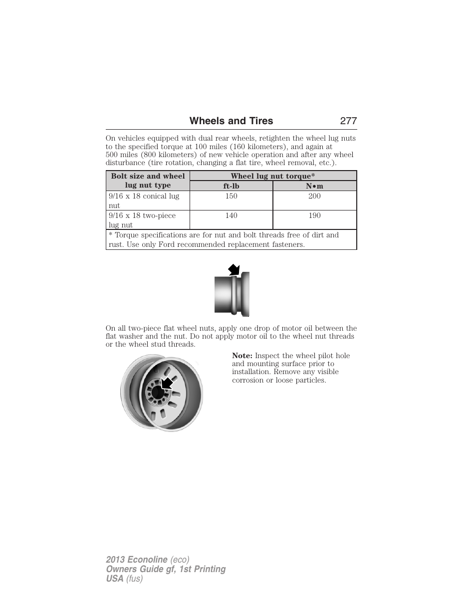 Wheels and tires 277 | FORD 2013 E-450 v.1 User Manual | Page 277 / 416