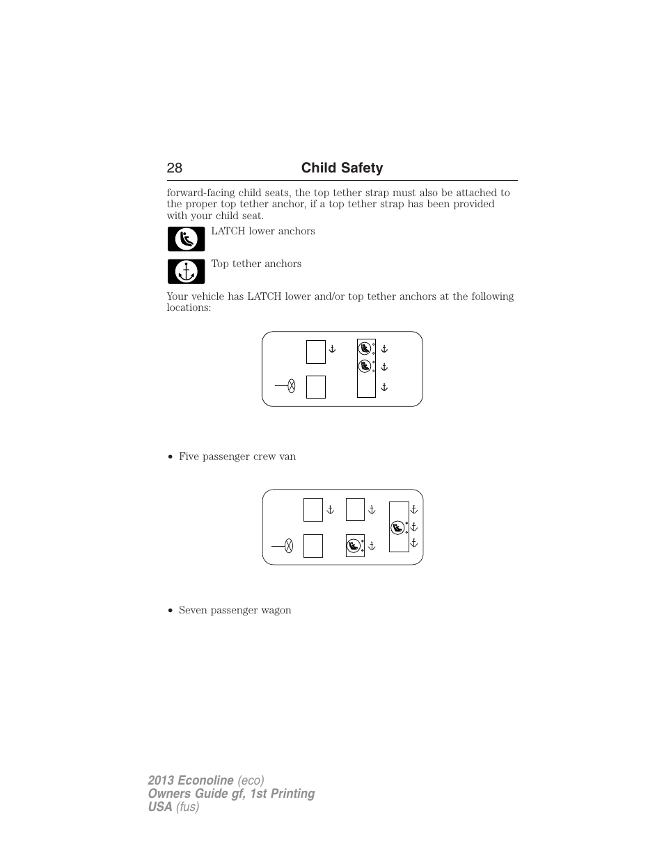 28 child safety | FORD 2013 E-450 v.1 User Manual | Page 28 / 416
