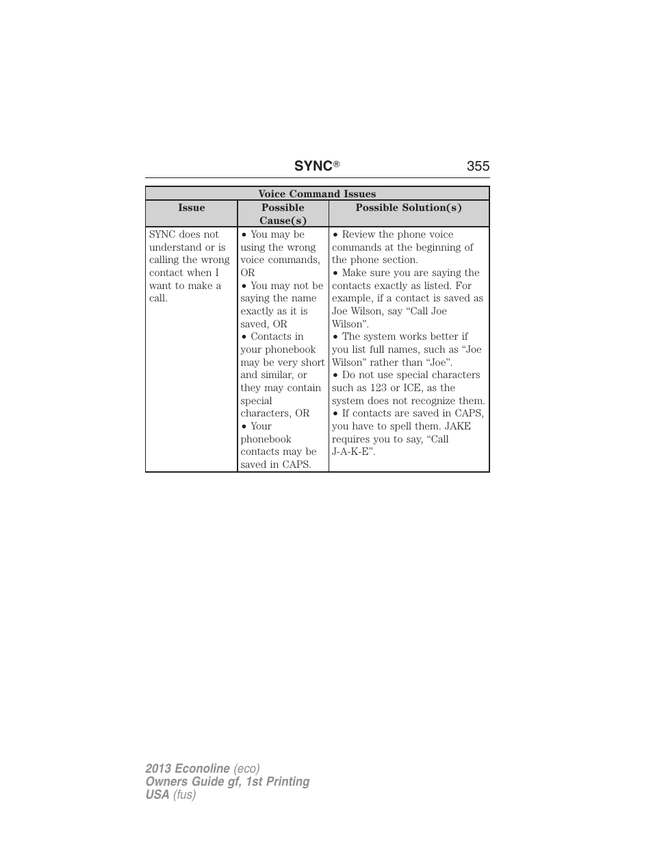 Sync ா 355 | FORD 2013 E-450 v.1 User Manual | Page 355 / 416