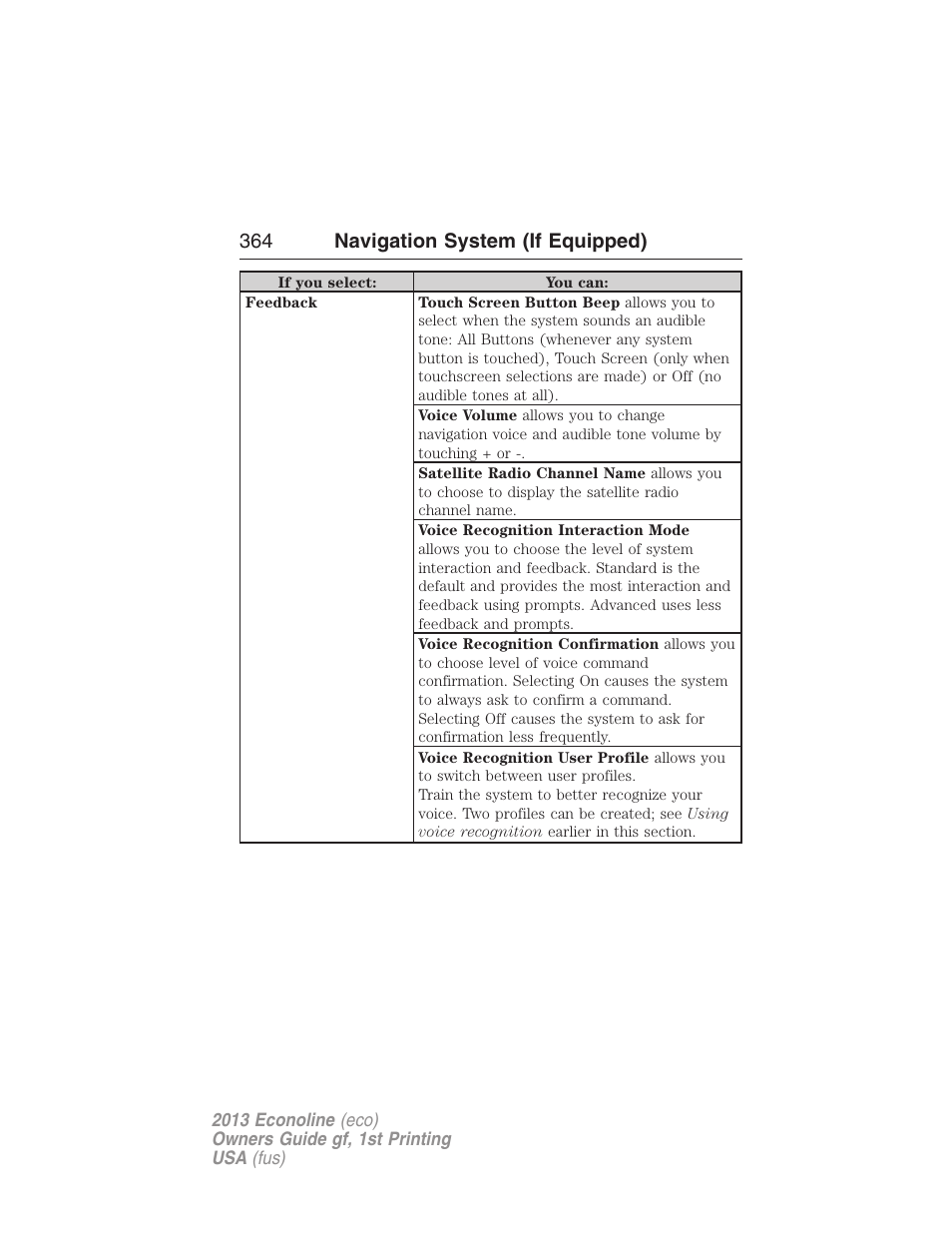 364 navigation system (if equipped) | FORD 2013 E-450 v.1 User Manual | Page 364 / 416