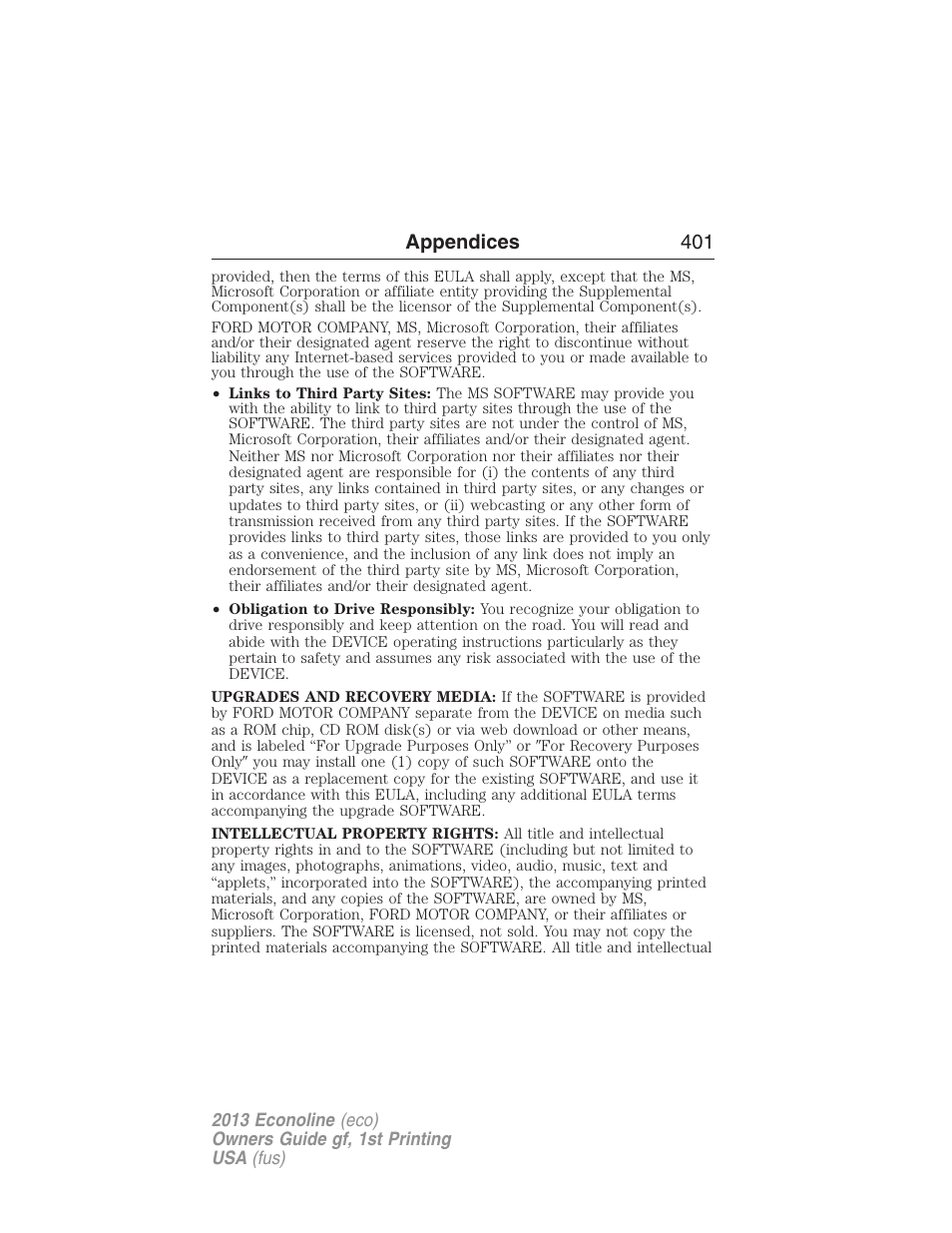 Appendices 401 | FORD 2013 E-450 v.1 User Manual | Page 401 / 416