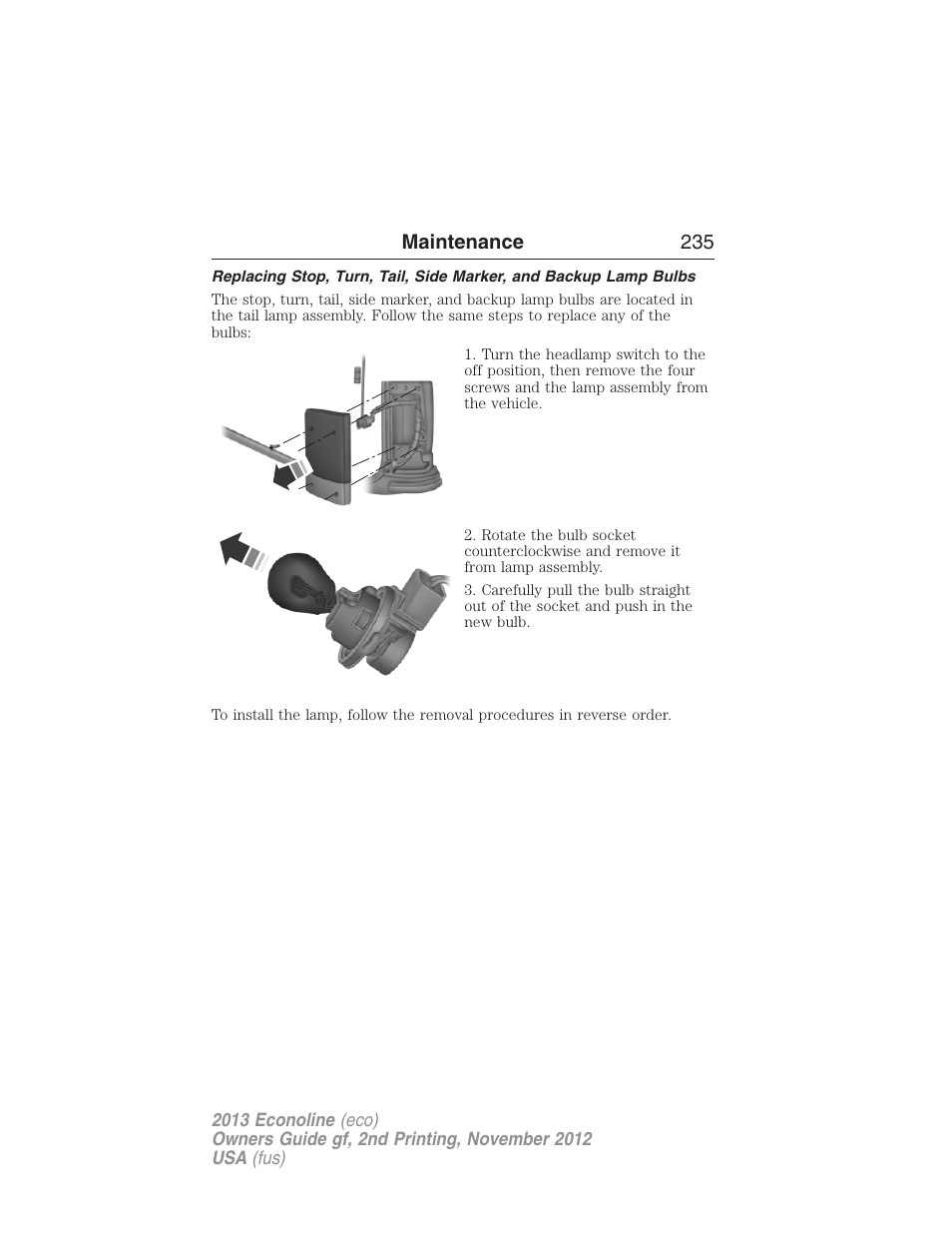 Maintenance 235 | FORD 2013 E-450 v.2 User Manual | Page 236 / 437