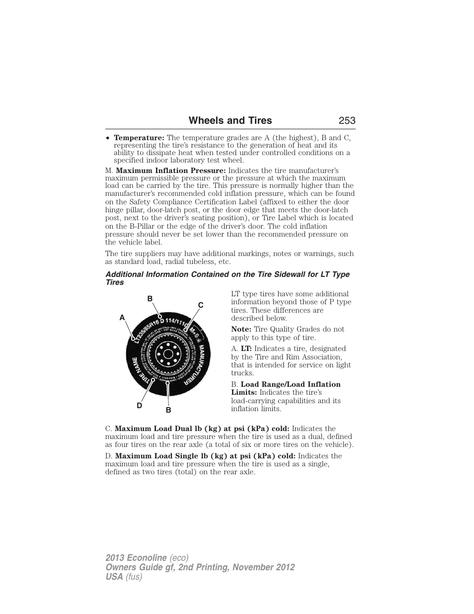 Wheels and tires 253 | FORD 2013 E-450 v.2 User Manual | Page 254 / 437
