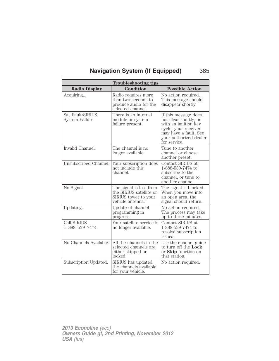 Navigation system (if equipped) 385 | FORD 2013 E-450 v.2 User Manual | Page 386 / 437