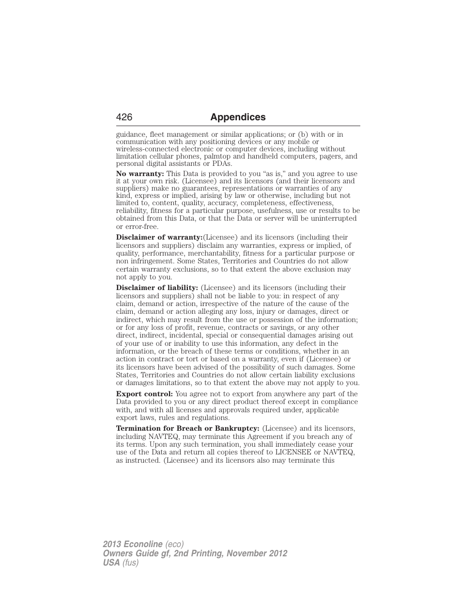 426 appendices | FORD 2013 E-450 v.2 User Manual | Page 427 / 437