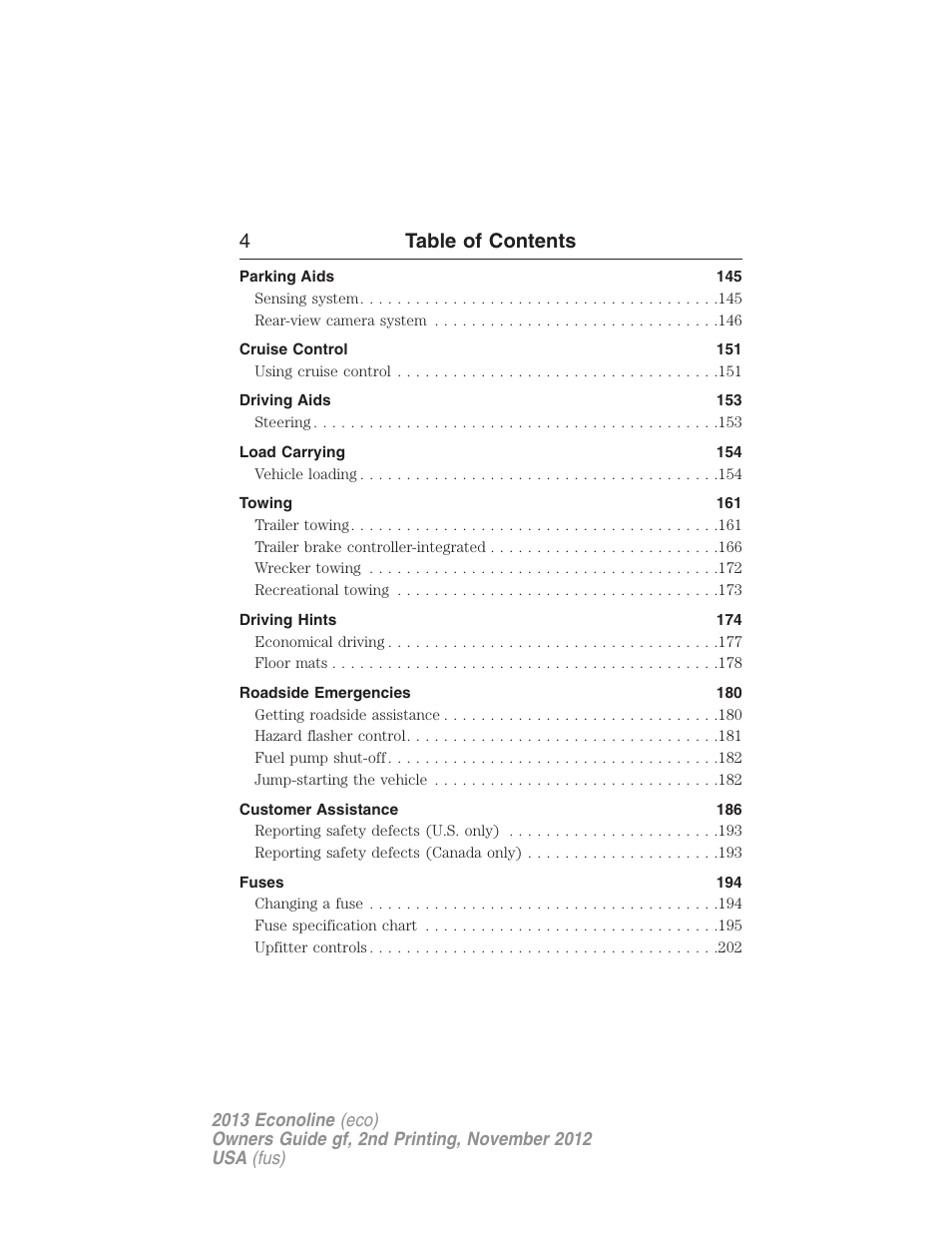 4table of contents | FORD 2013 E-450 v.2 User Manual | Page 5 / 437