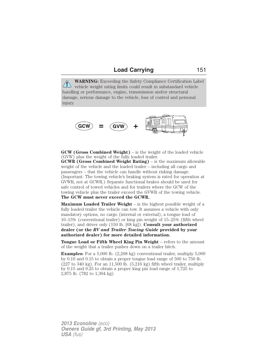 Load carrying 151 | FORD 2013 E-450 v.3 User Manual | Page 152 / 444