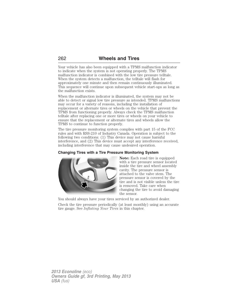 262 wheels and tires | FORD 2013 E-450 v.3 User Manual | Page 263 / 444