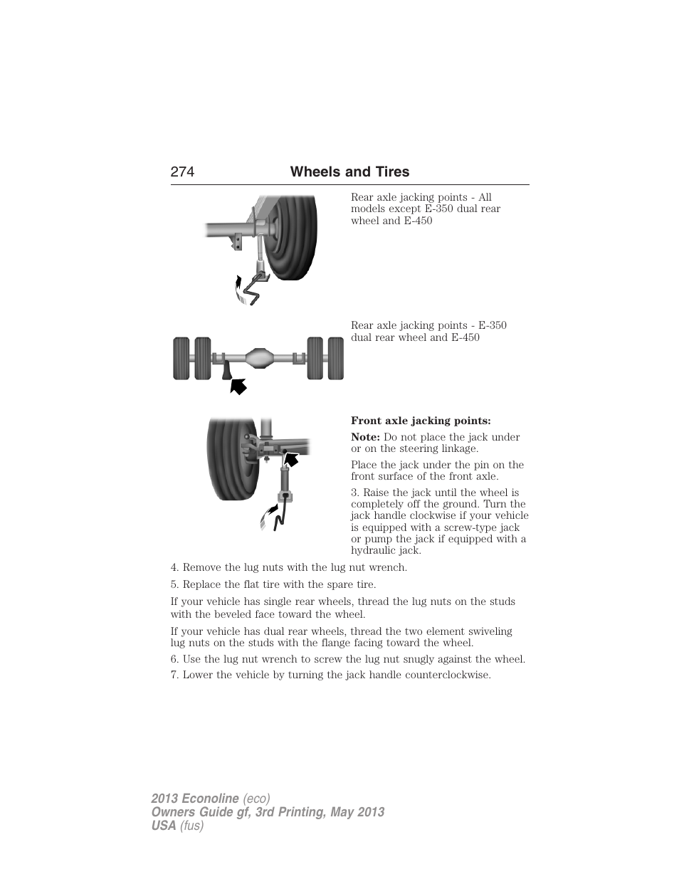 274 wheels and tires | FORD 2013 E-450 v.3 User Manual | Page 275 / 444