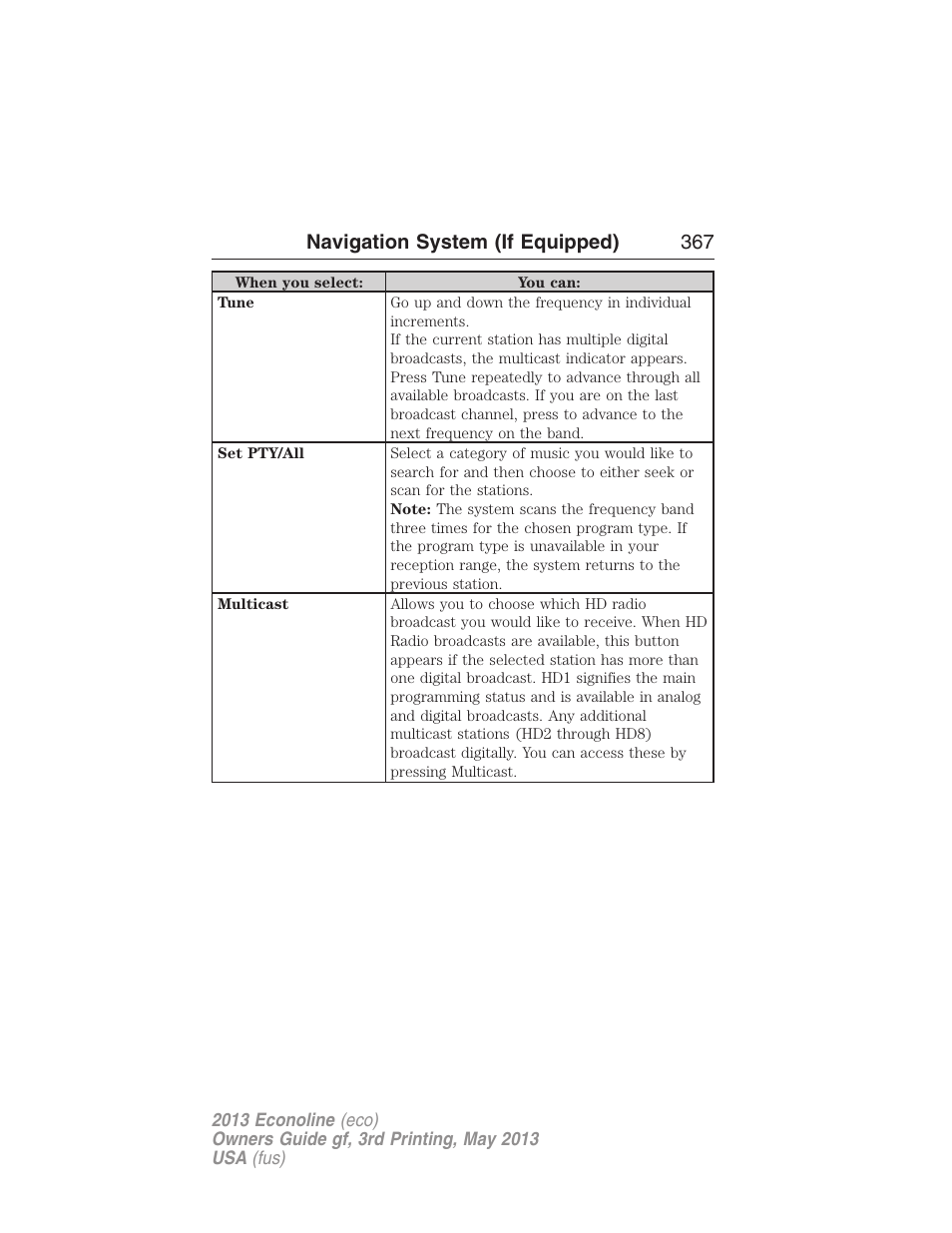 Navigation system (if equipped) 367 | FORD 2013 E-450 v.3 User Manual | Page 368 / 444