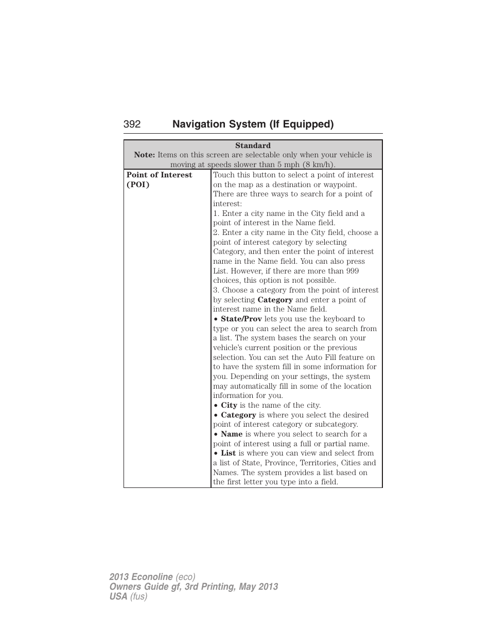 392 navigation system (if equipped) | FORD 2013 E-450 v.3 User Manual | Page 393 / 444