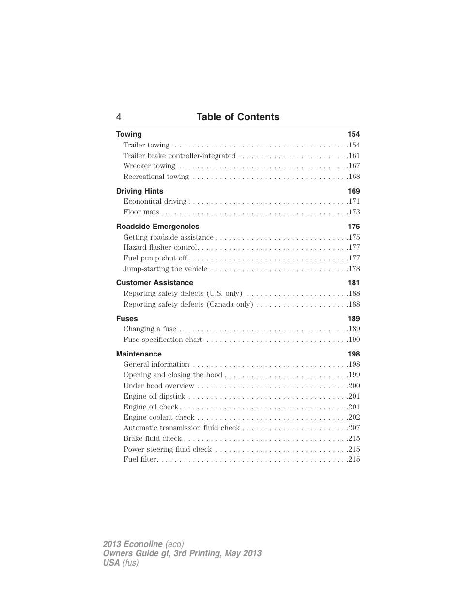 4table of contents | FORD 2013 E-450 v.3 User Manual | Page 5 / 444