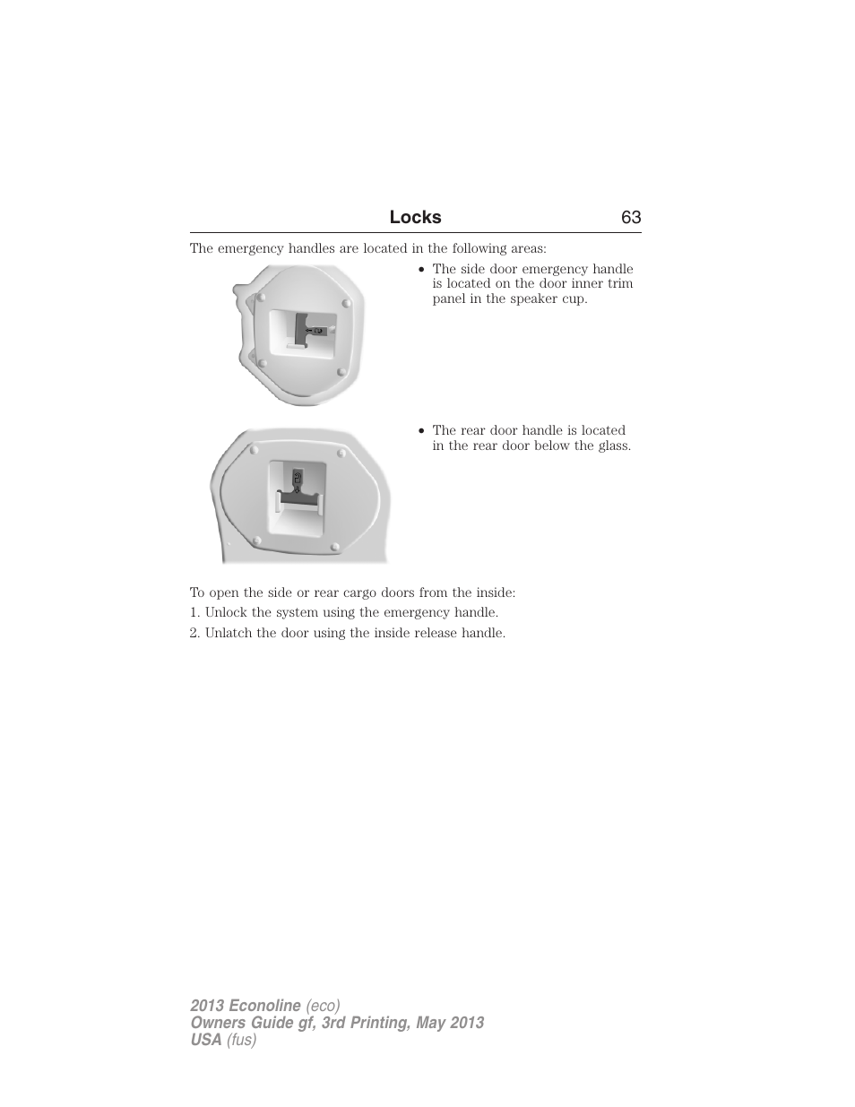 Locks 63 | FORD 2013 E-450 v.3 User Manual | Page 64 / 444