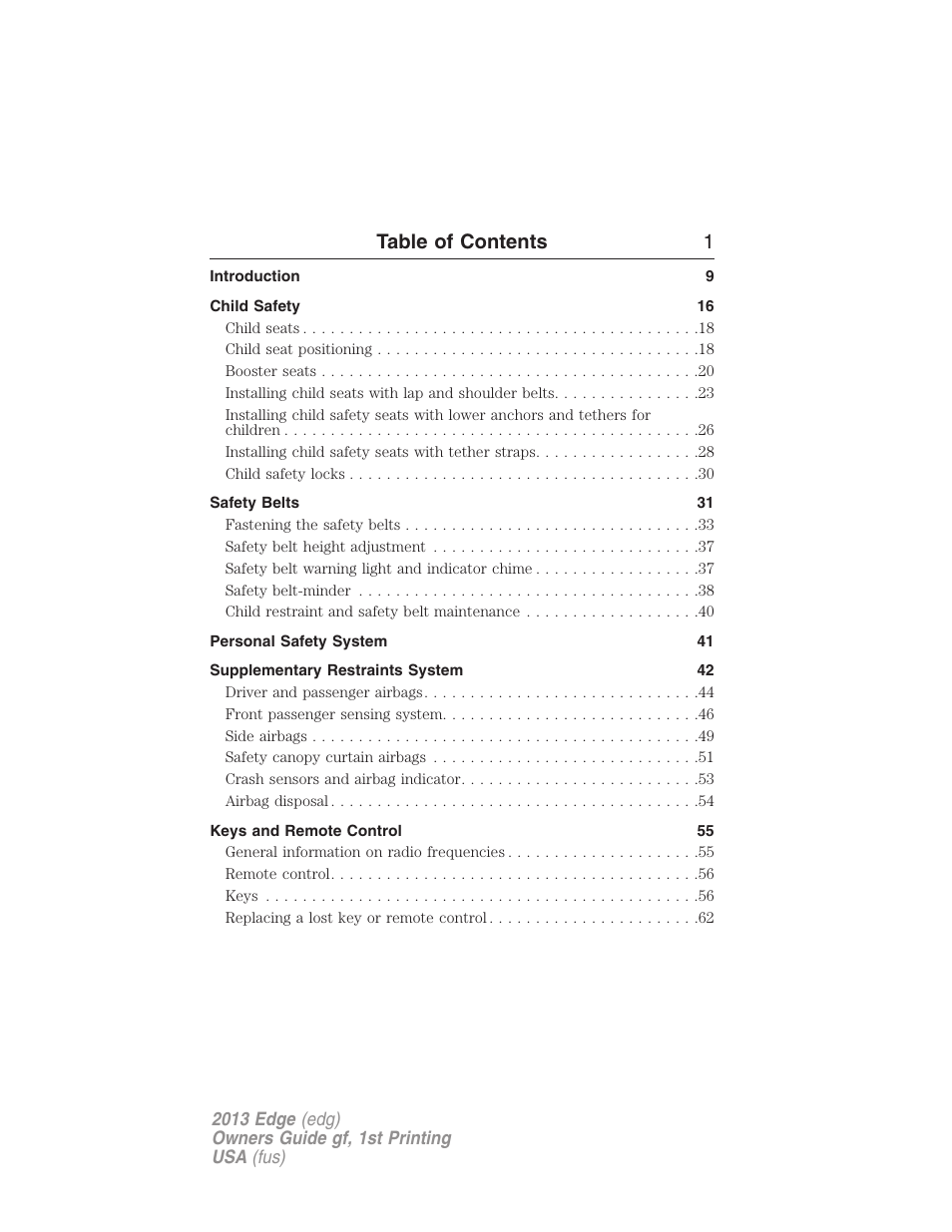 FORD 2013 Edge v.1 User Manual | 526 pages