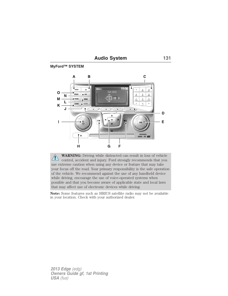 Myford™ system | FORD 2013 Edge v.1 User Manual | Page 131 / 526