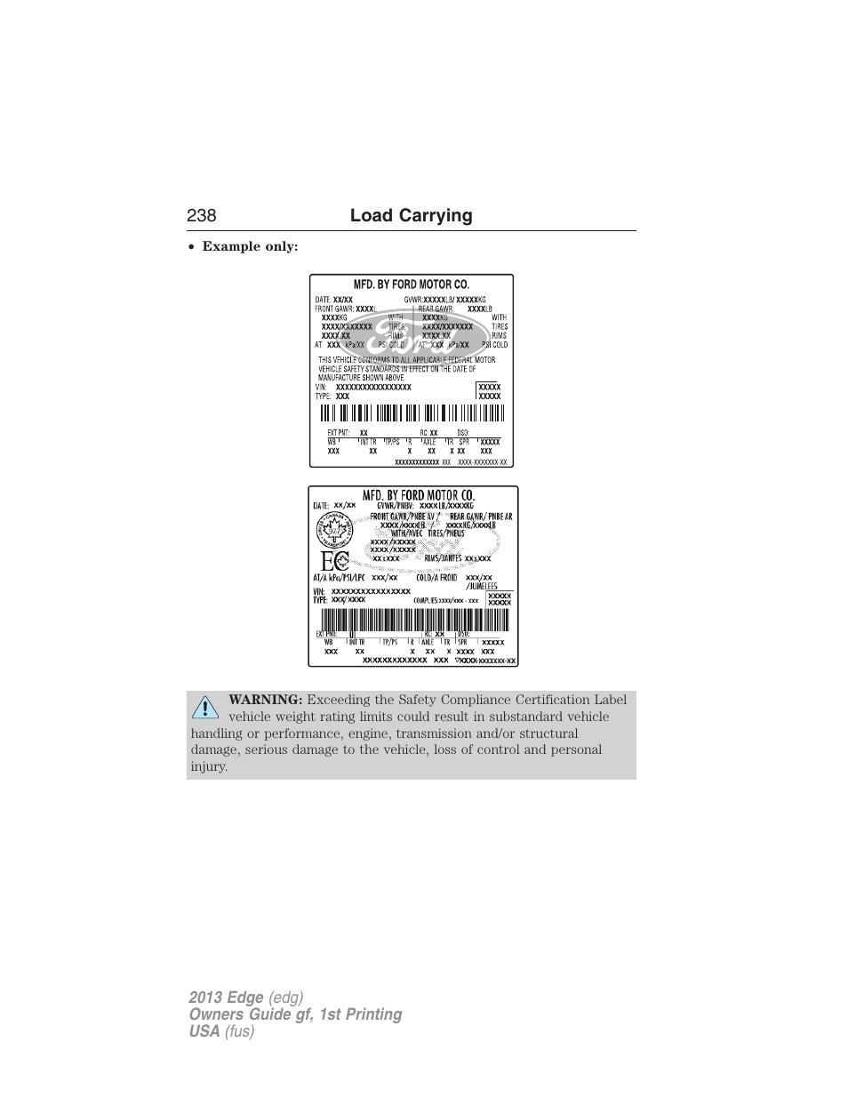 FORD 2013 Edge v.1 User Manual | Page 238 / 526