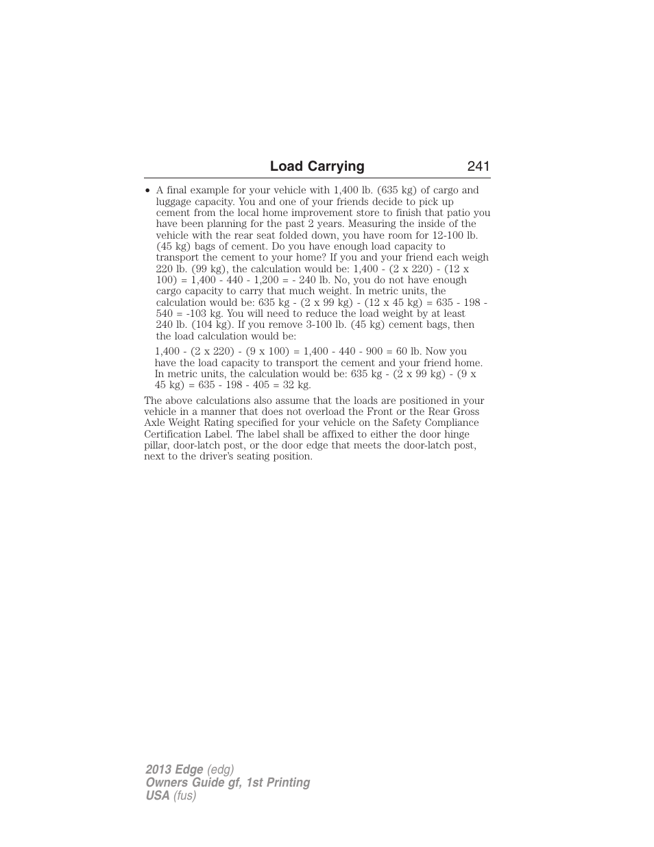 FORD 2013 Edge v.1 User Manual | Page 241 / 526