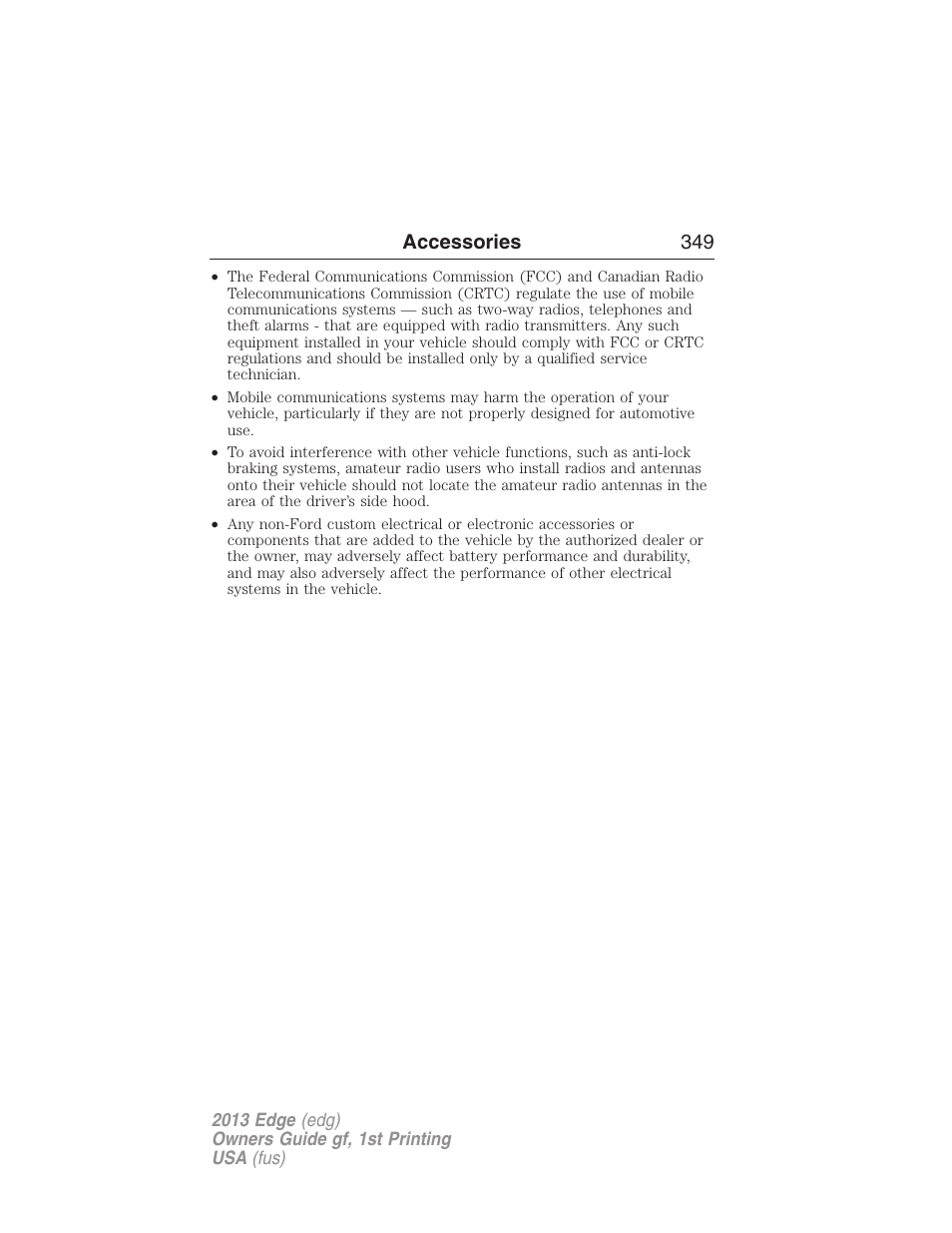 Accessories 349 | FORD 2013 Edge v.1 User Manual | Page 349 / 526