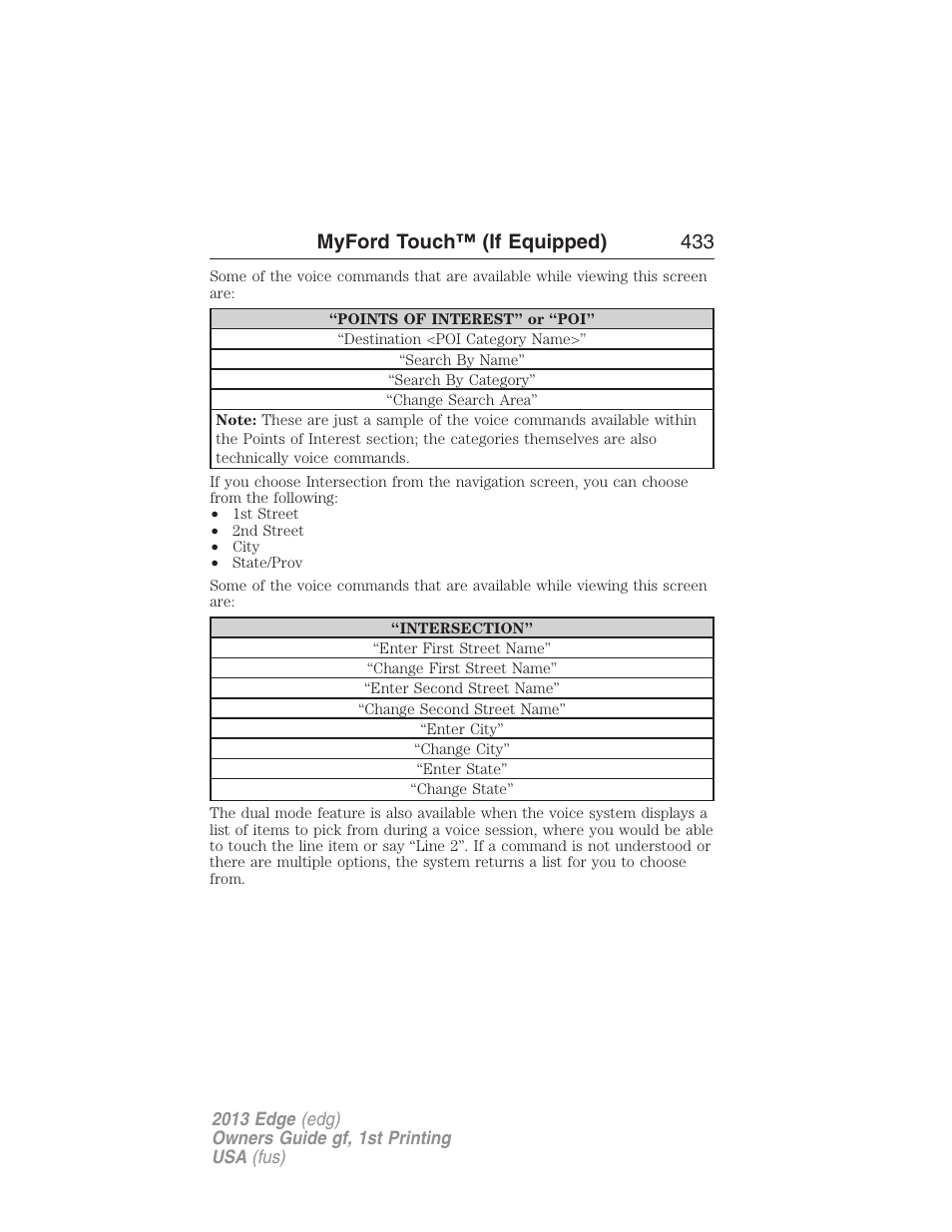 Myford touch™ (if equipped) 433 | FORD 2013 Edge v.1 User Manual | Page 433 / 526