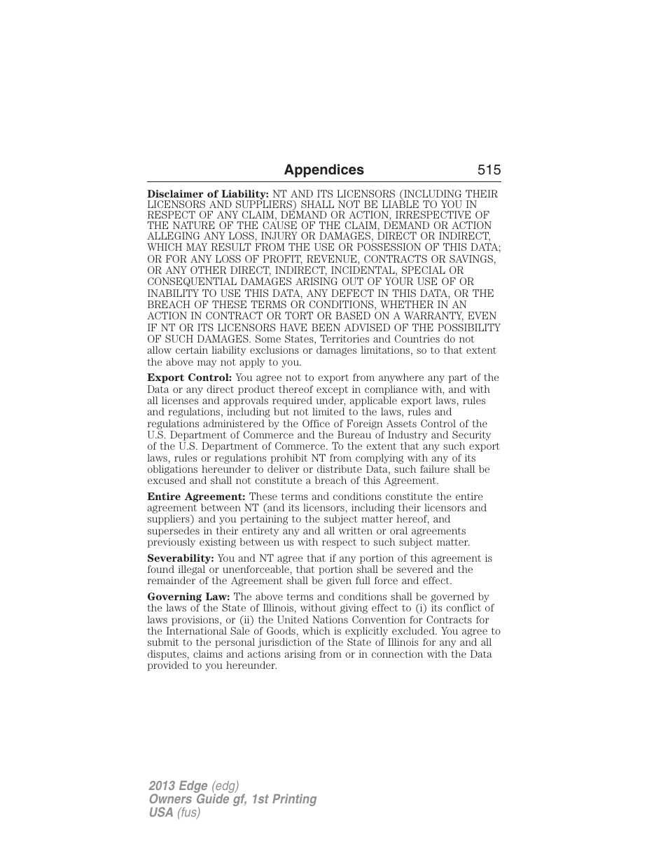 FORD 2013 Edge v.1 User Manual | Page 515 / 526