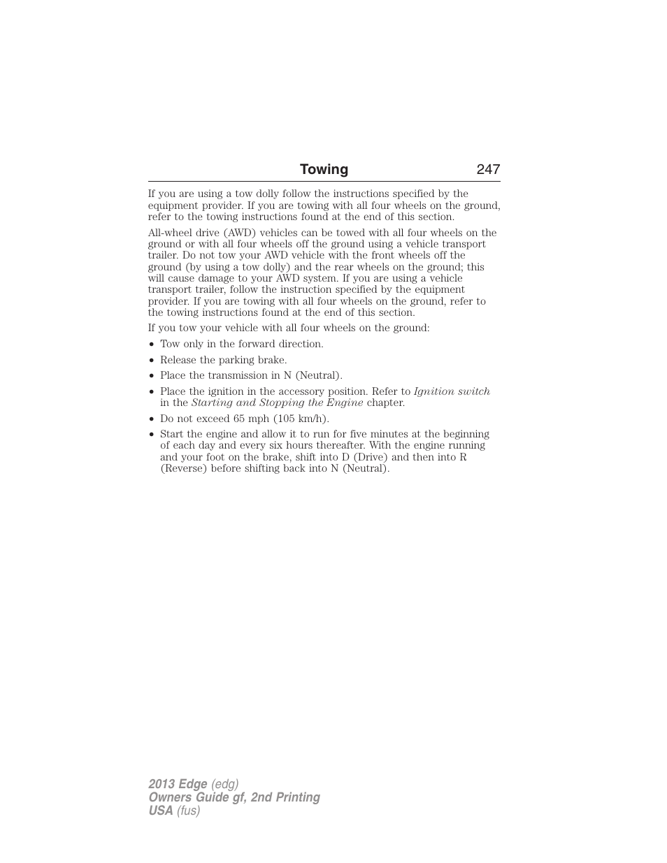 Towing 247 | FORD 2013 Edge v.2 User Manual | Page 247 / 513