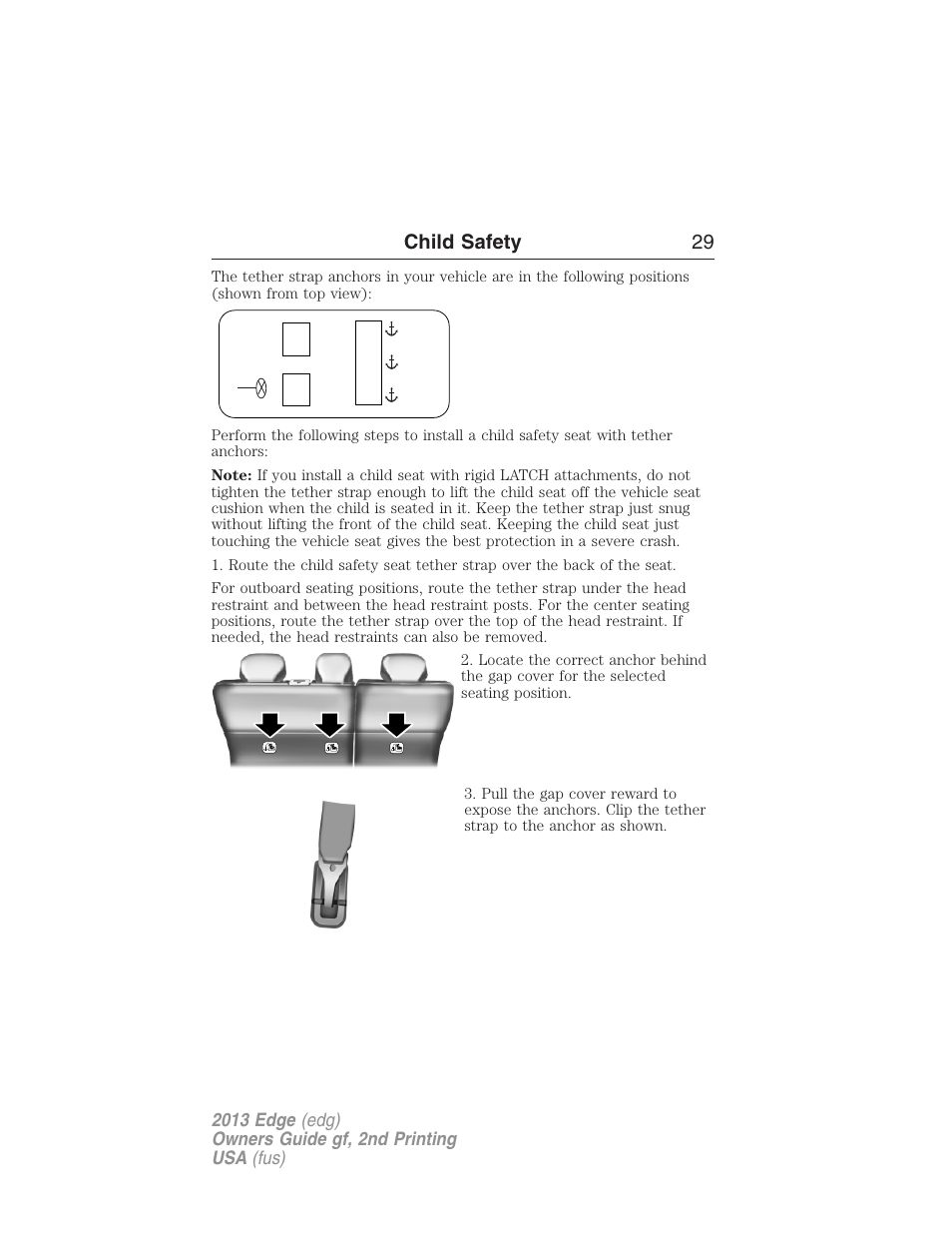 Child safety 29 | FORD 2013 Edge v.2 User Manual | Page 29 / 513
