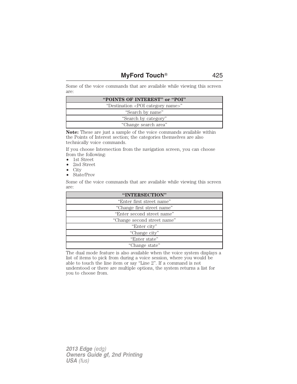 Myford touch ா 425 | FORD 2013 Edge v.2 User Manual | Page 425 / 513