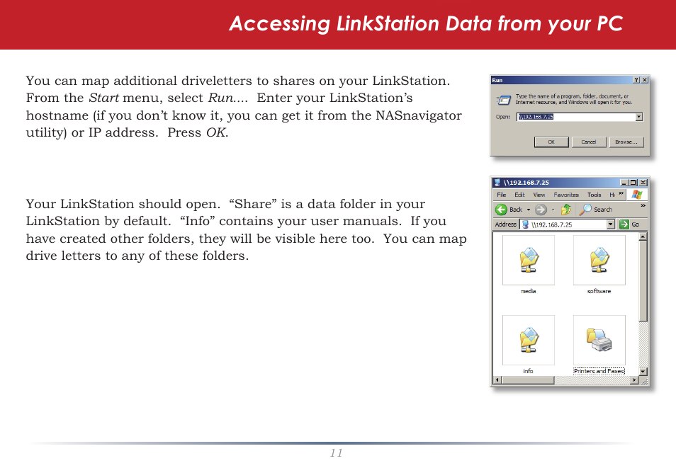 Accessing linkstation data from your pc | Buffalo Technology LS-WSGL User Manual | Page 11 / 70