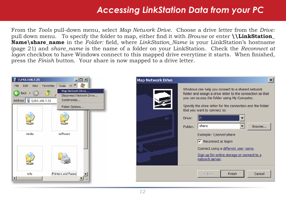 Accessing linkstation data from your pc | Buffalo Technology LS-WSGL User Manual | Page 12 / 70