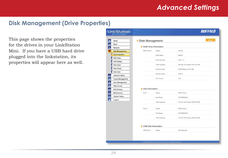 Advanced settings | Buffalo Technology LS-WSGL User Manual | Page 24 / 70