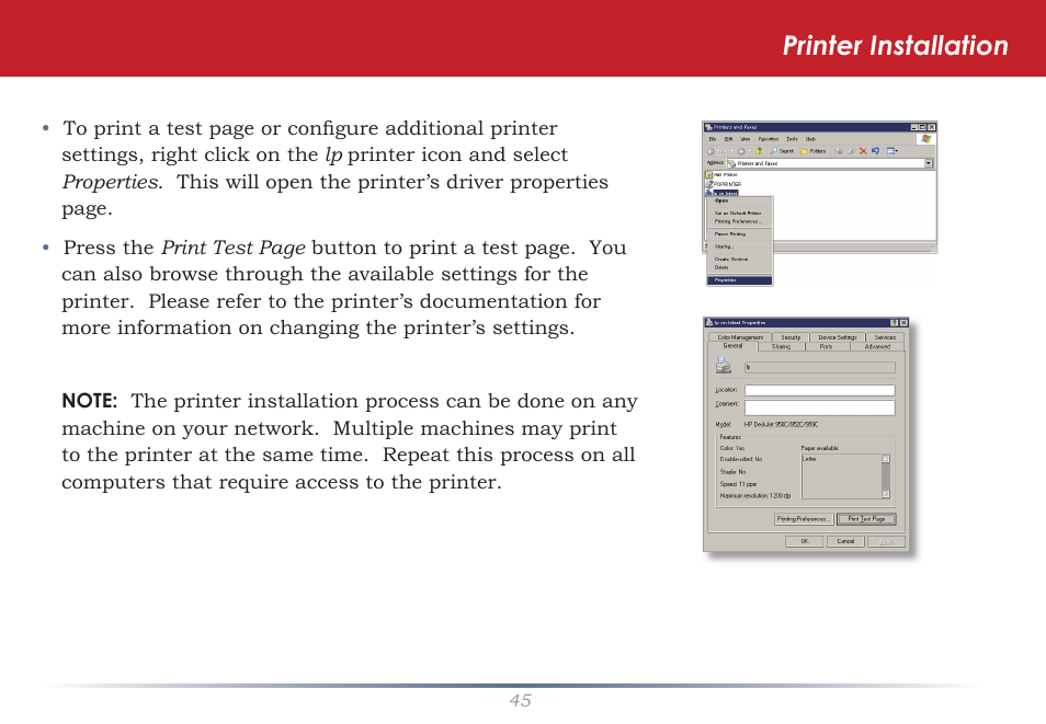 Printer installation | Buffalo Technology LS-WSGL User Manual | Page 45 / 70