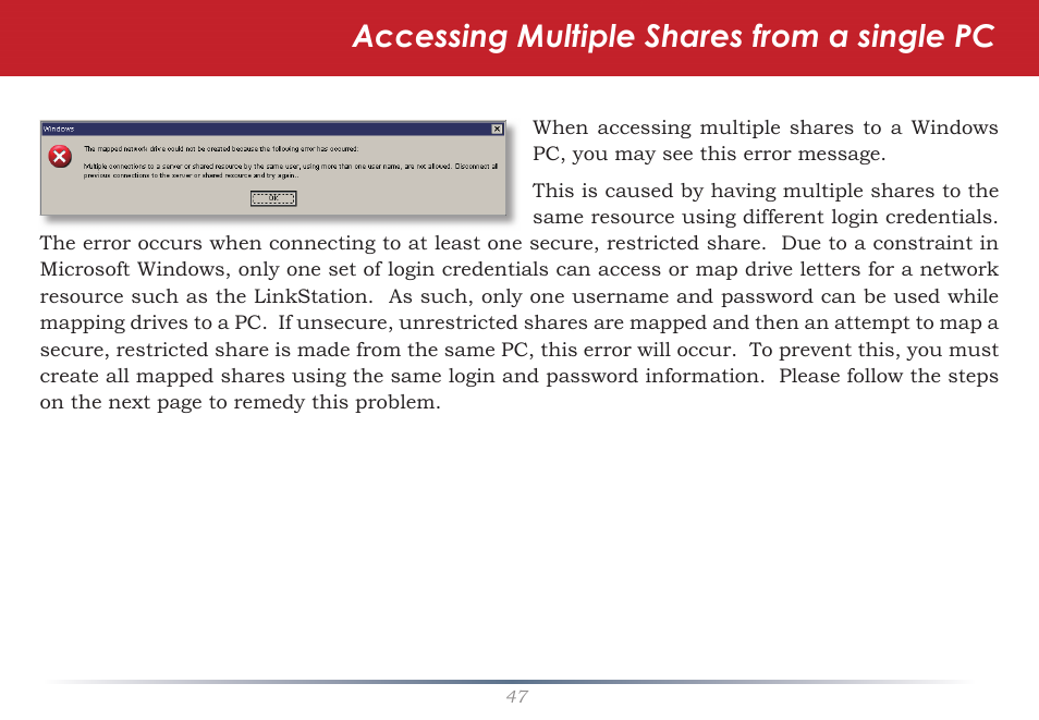 Accessing multiple shares from a single pc | Buffalo Technology LS-WSGL User Manual | Page 47 / 70