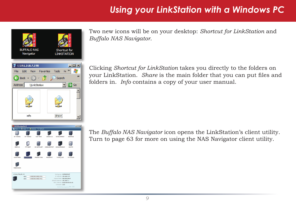 Using your linkstation with a windows pc | Buffalo Technology LS-WSGL User Manual | Page 9 / 70