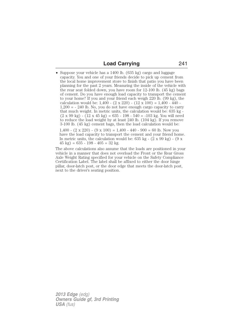 FORD 2013 Edge v.3 User Manual | Page 242 / 521