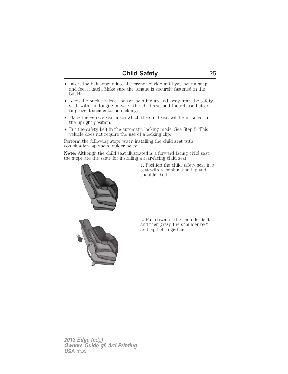 Child safety 25 | FORD 2013 Edge v.3 User Manual | Page 26 / 521