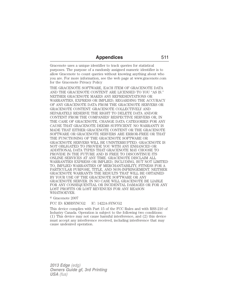 FORD 2013 Edge v.3 User Manual | Page 512 / 521