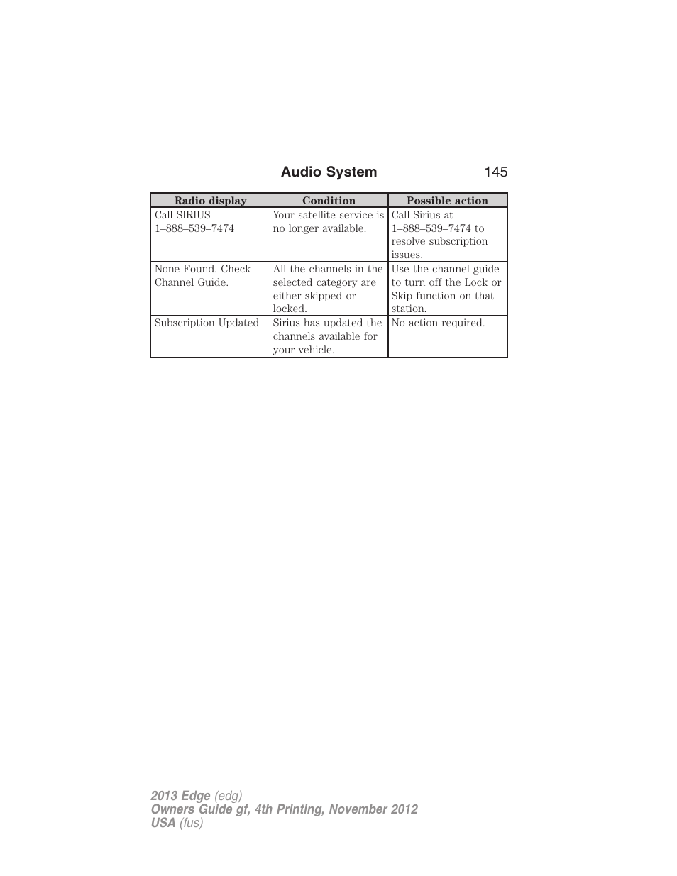 Audio system 145 | FORD 2013 Edge v.4 User Manual | Page 146 / 533