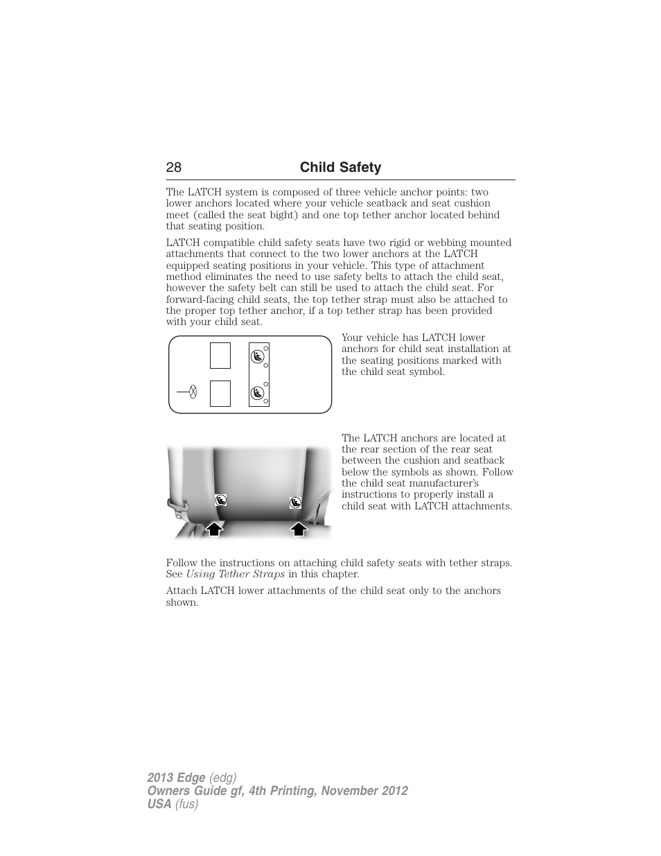 28 child safety | FORD 2013 Edge v.4 User Manual | Page 29 / 533