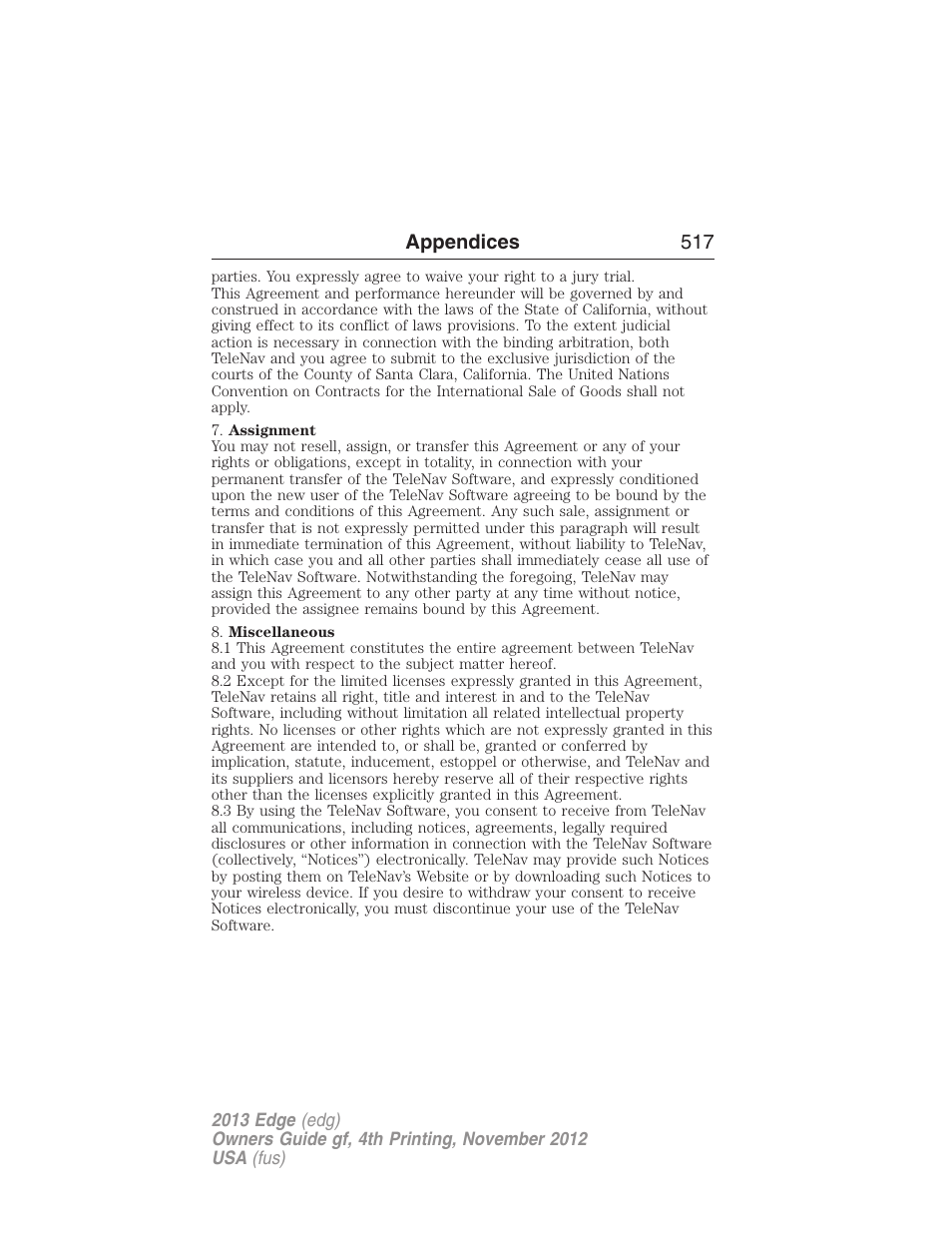 FORD 2013 Edge v.4 User Manual | Page 518 / 533