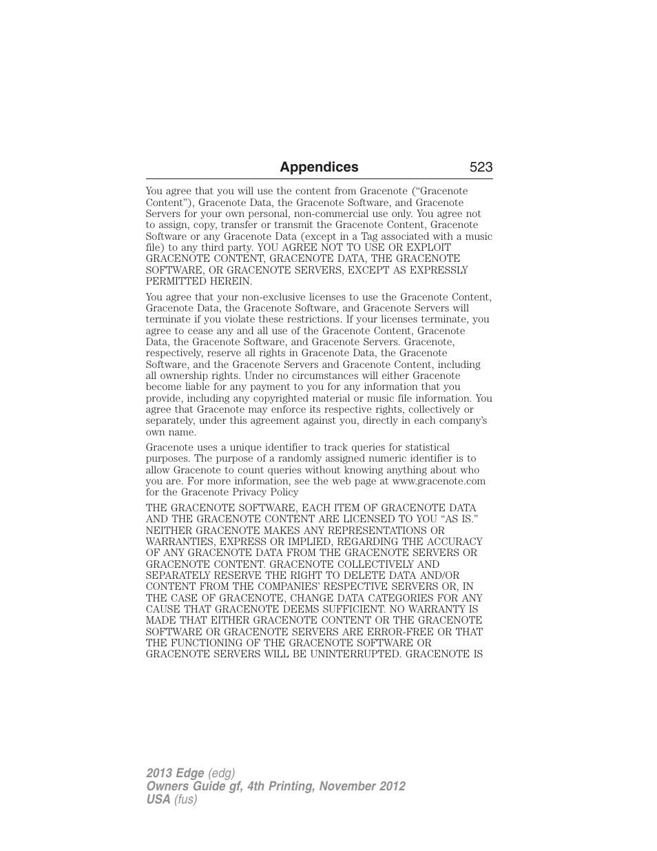 FORD 2013 Edge v.4 User Manual | Page 524 / 533