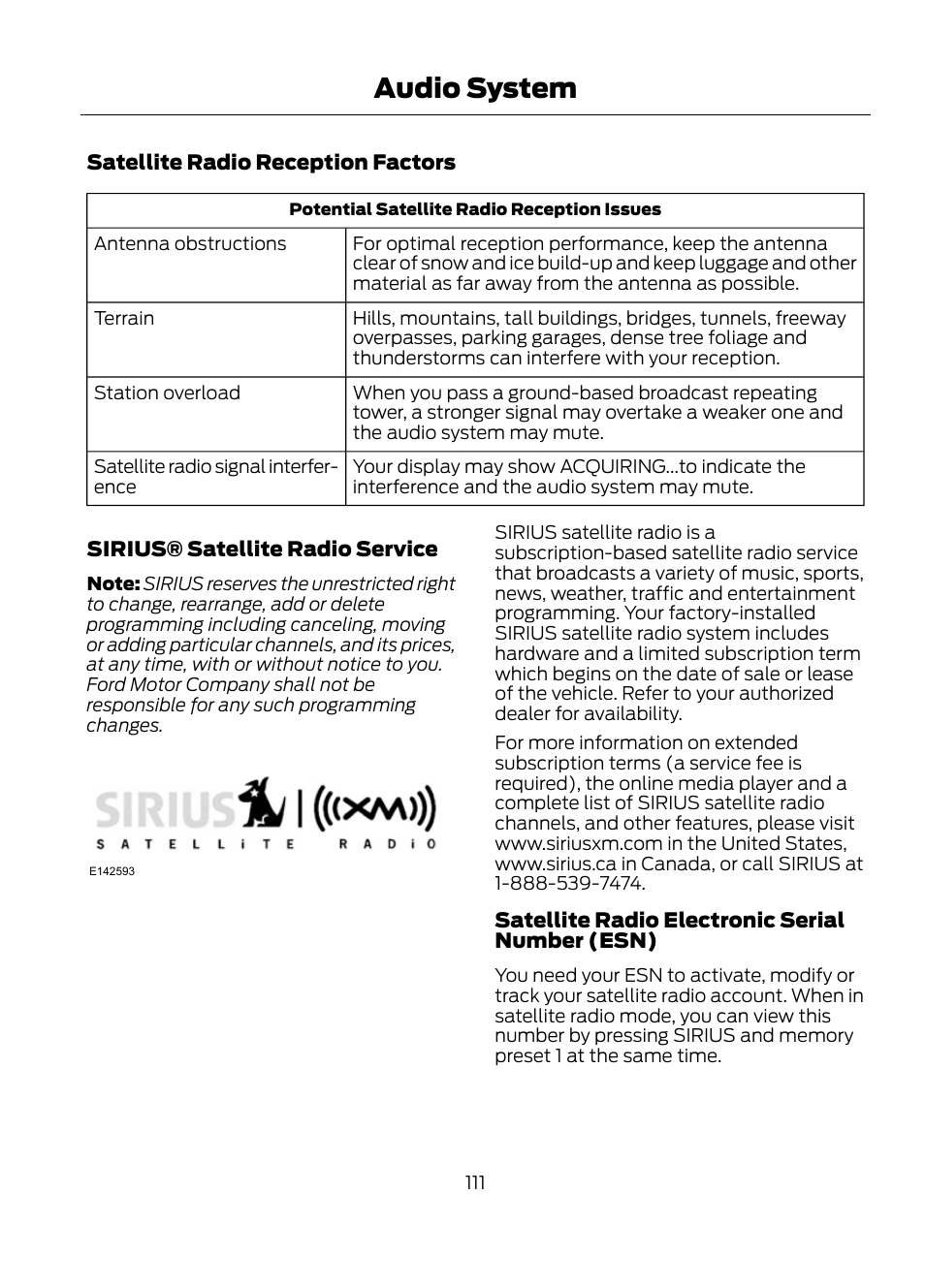 Audio system | FORD 2013 Escape v.1 User Manual | Page 111 / 423