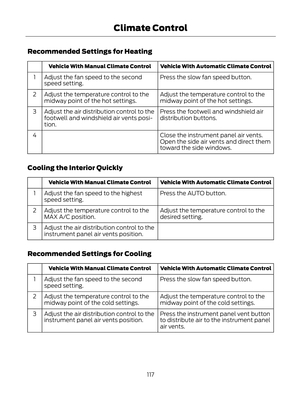 Climate control | FORD 2013 Escape v.1 User Manual | Page 117 / 423