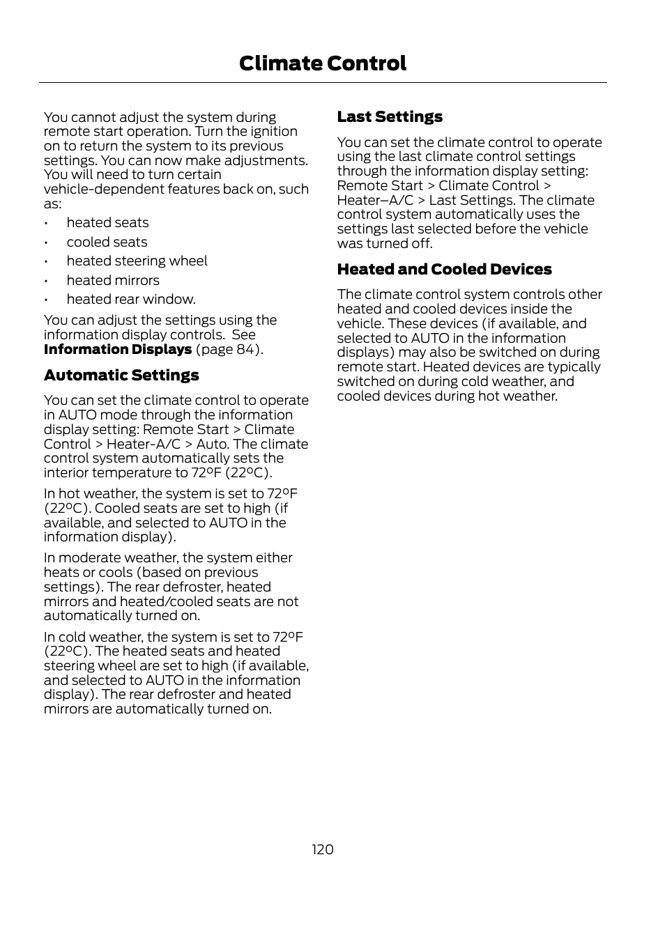 Climate control | FORD 2013 Escape v.1 User Manual | Page 120 / 423