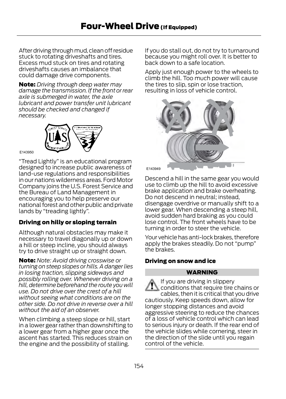 Four-wheel drive | FORD 2013 Escape v.1 User Manual | Page 154 / 423