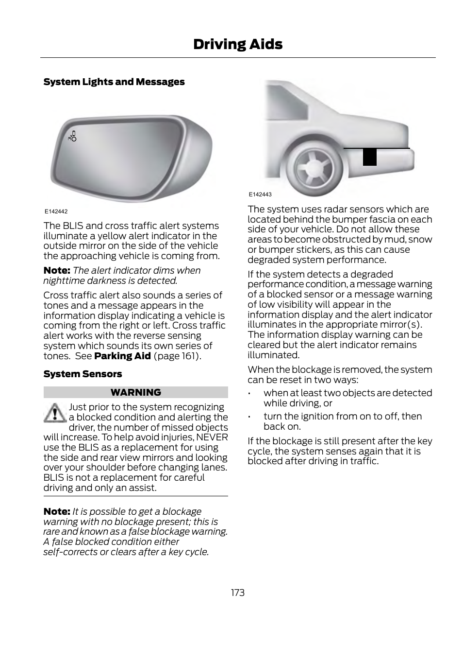 Driving aids | FORD 2013 Escape v.1 User Manual | Page 173 / 423