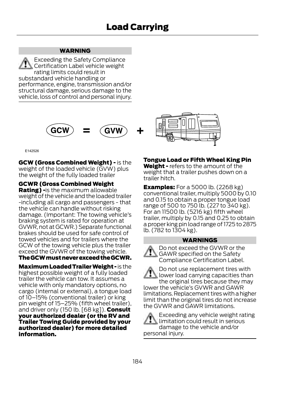 Load carrying | FORD 2013 Escape v.1 User Manual | Page 184 / 423