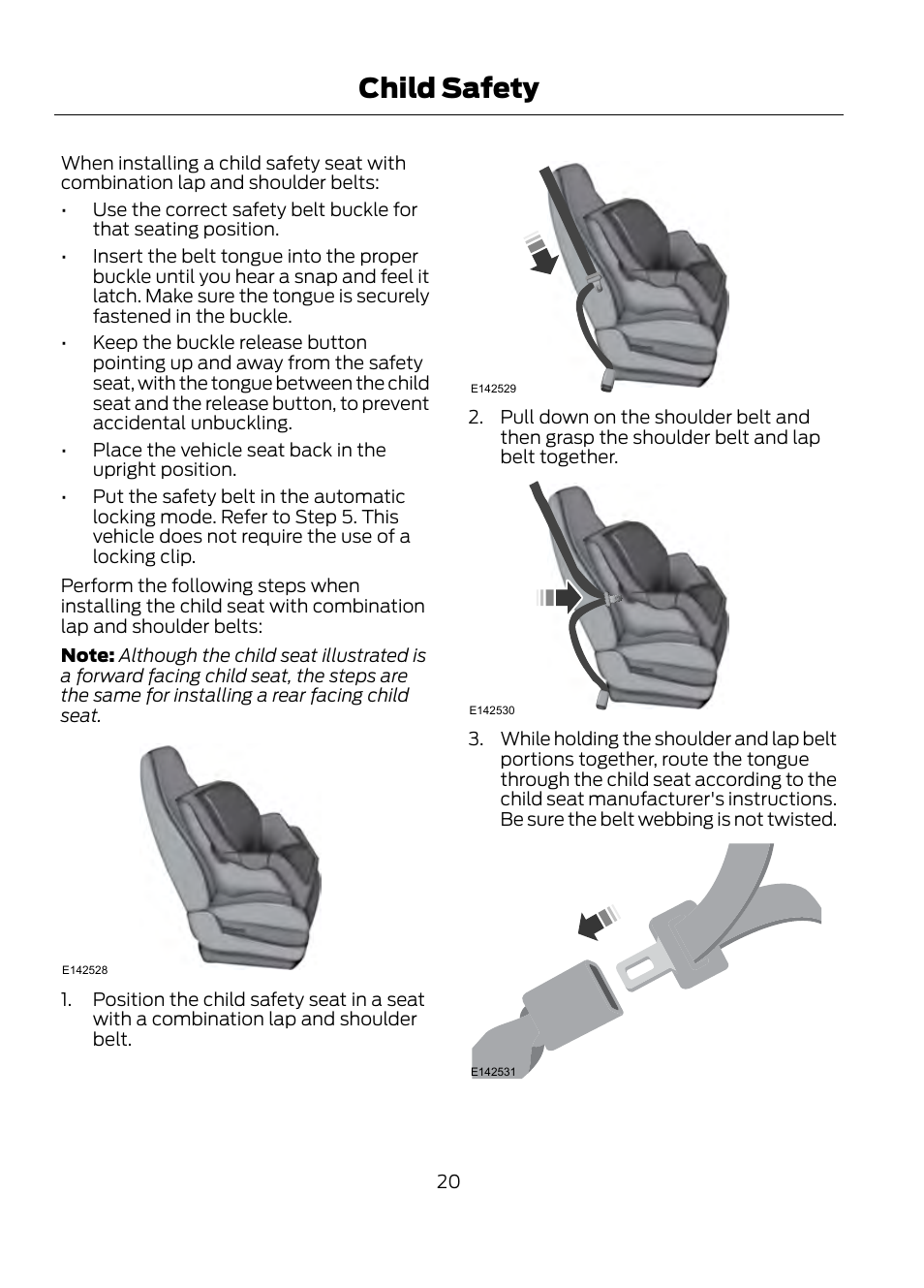 Child safety | FORD 2013 Escape v.1 User Manual | Page 20 / 423